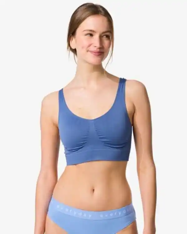 Bild 2 von Nicht vorgeformtes Bustier, nahtlos ohne Bügel mittelblau
