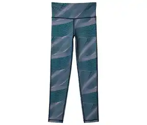 Sportleggings, blaugrün mit lavendelfarbenem Alloverprint