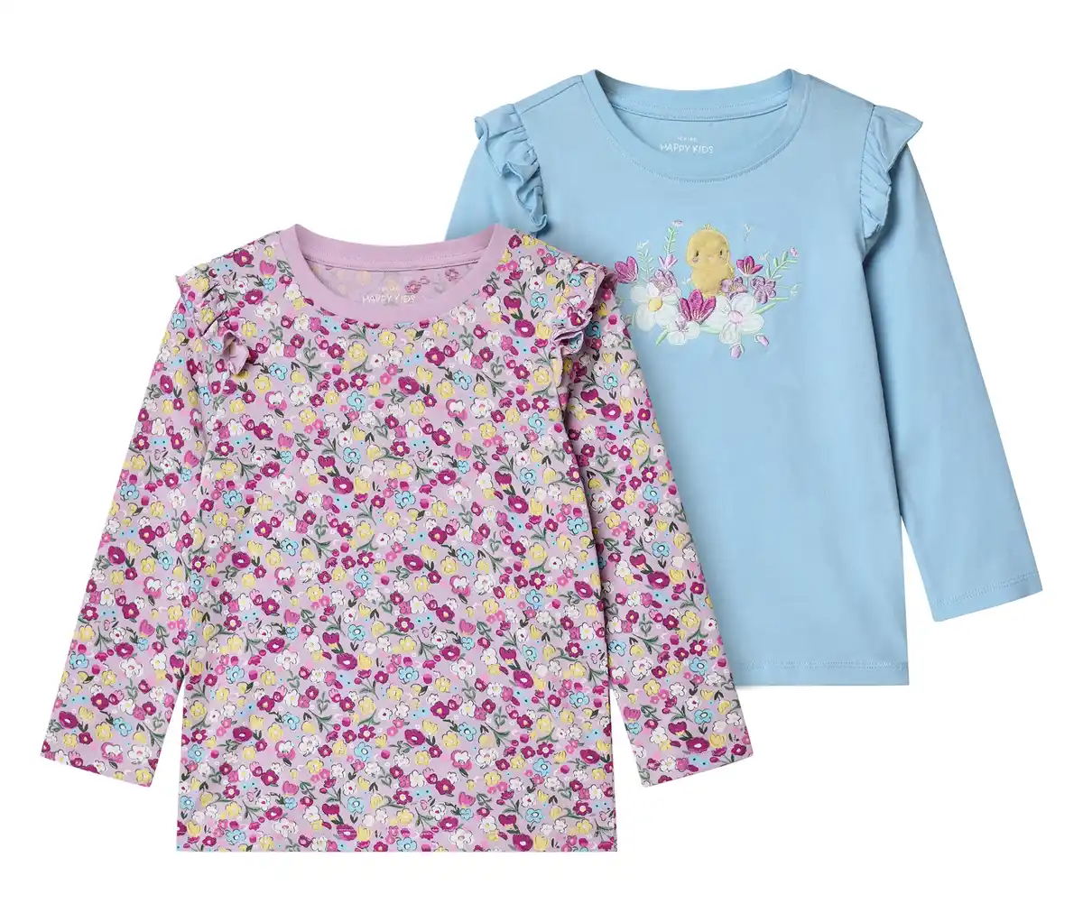 Bild 1 von 2 Kinder-Langarmshirts mit Applikation, Blumen