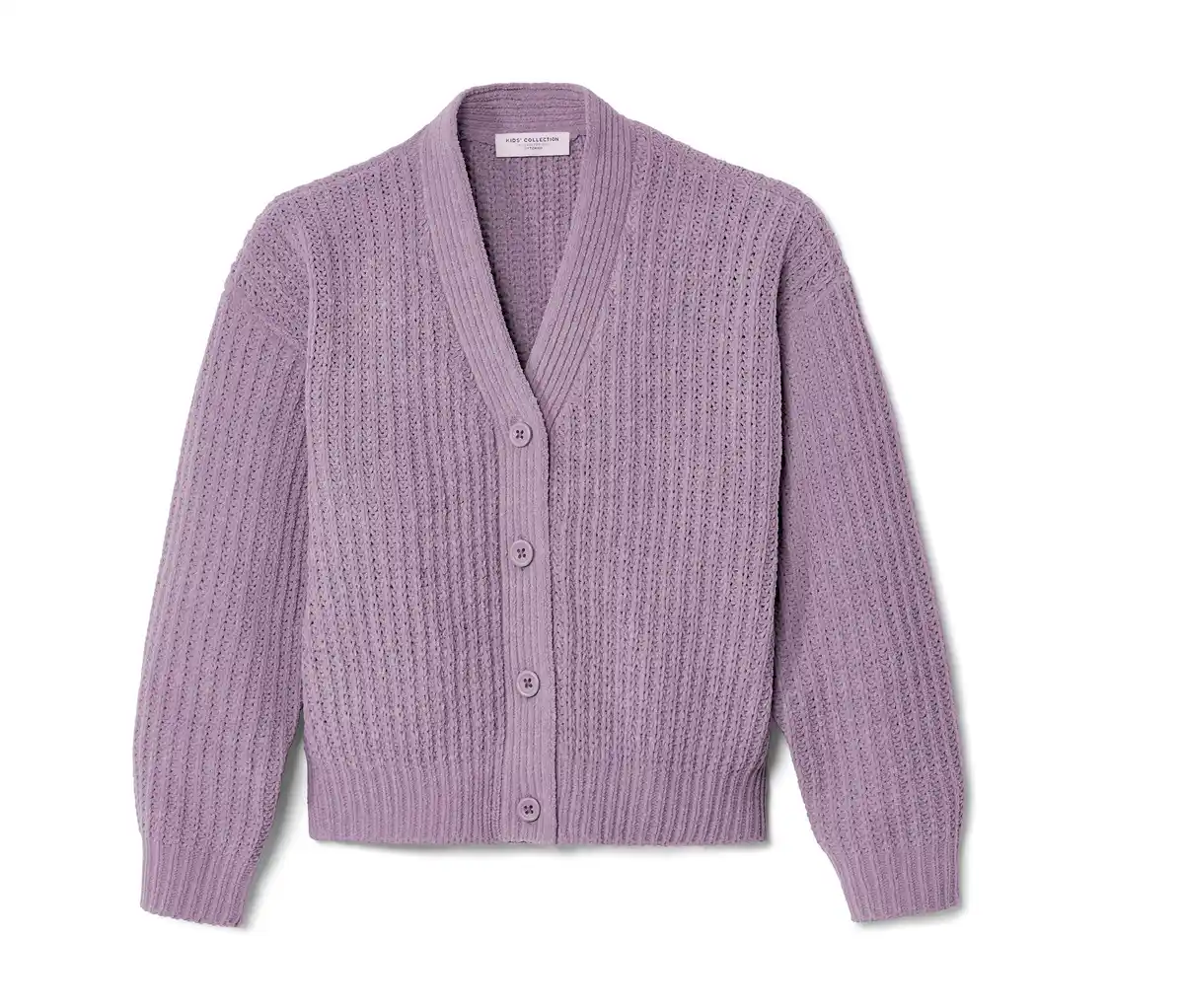 Bild 1 von Kinder-Chenille-Strickjacke, lavendel