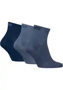 PUMA Kurzsocken PUMA UNISEX QUARTER PLAIN 3P (3 Paar) Atmungsaktiv, Rippenbündchen, weiche Baumwollmischung