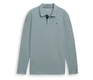 Tom Tailor Longsleeve Piqué Poloshirt, Grey Mint