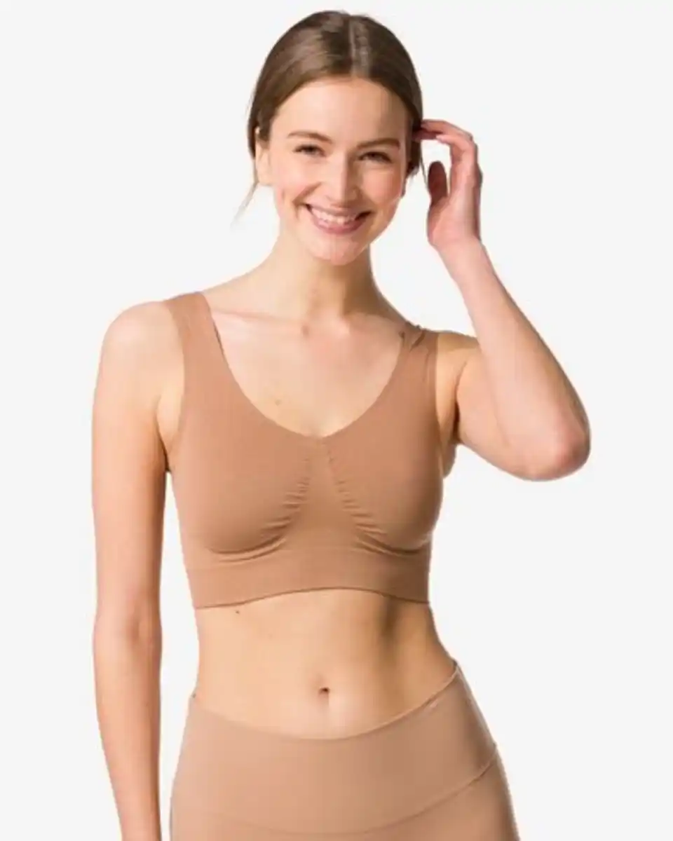 Bild 2 von Nicht vorgeformtes Bustier, nahtlos ohne Bügel mittelbraun