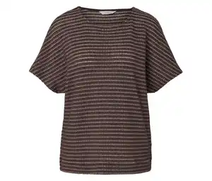 Strukturiertes Shirt, braun-creme