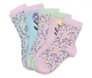 5 Paar Kinder-Socken, Blumen