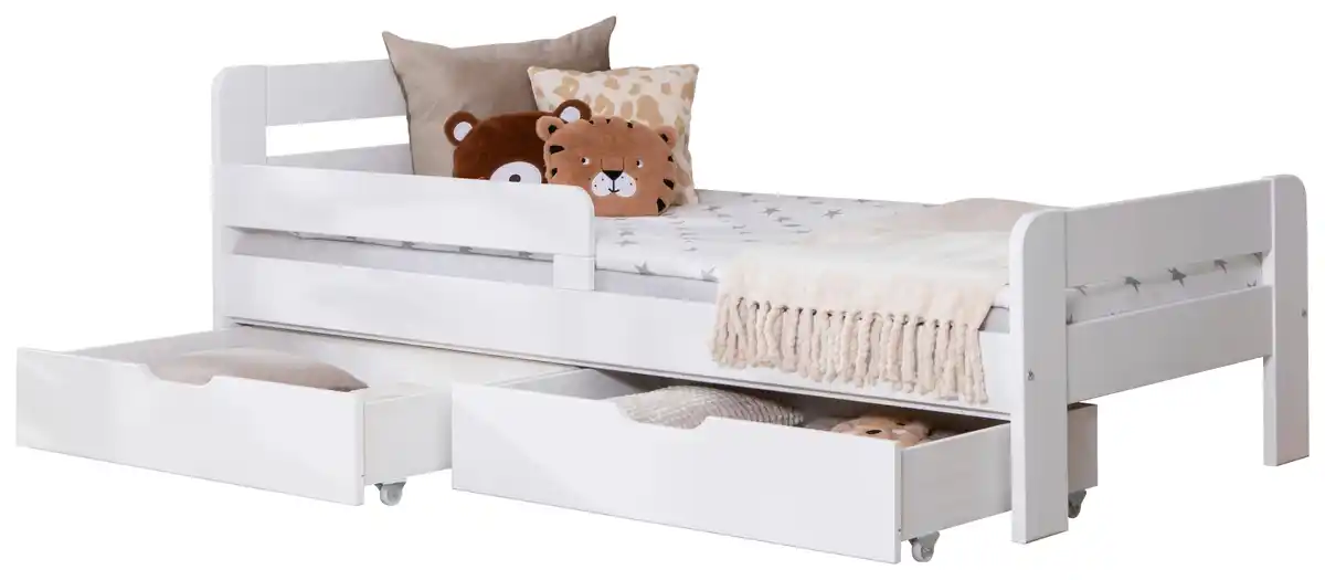 Bild 1 von Bett Bennet mit Schubkasten ca. 90x200 Weiß, Weiß