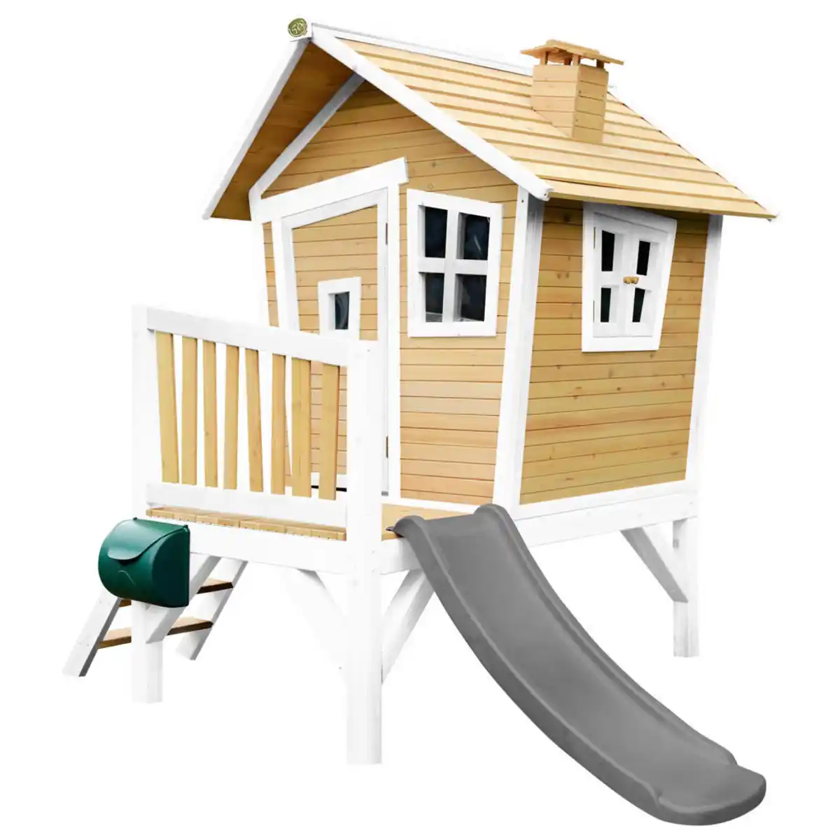 Bild 1 von Spielhaus, Braun, Grau, Weiß, Holz, Kunststoff, Hemlocktanne, 264x203x177 cm, EN 71, CE, FSC 100%, Outdoor Spielzeug, Spielhäuser
