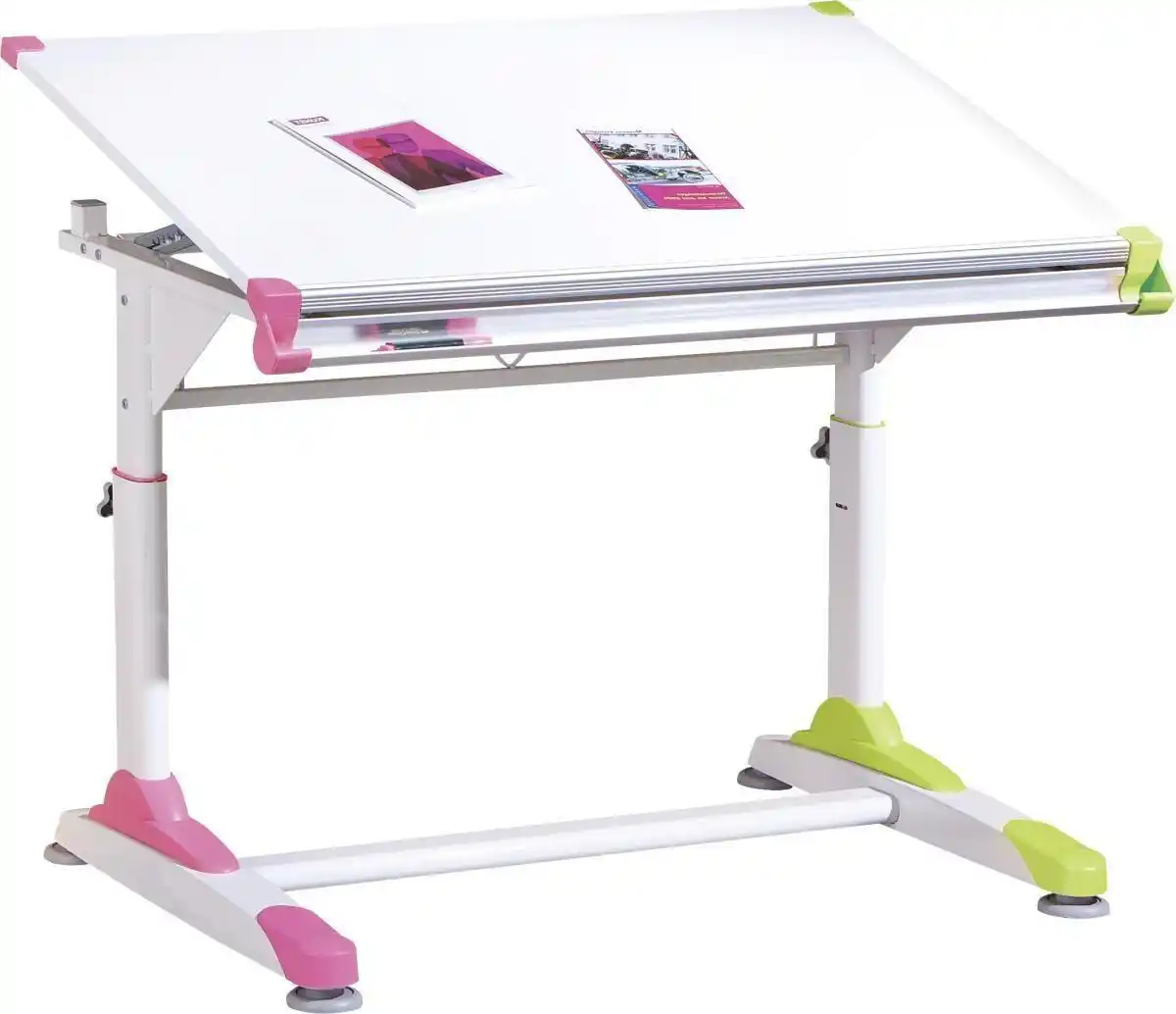Bild 1 von Jugendschreibtisch ca. 100x66 cm Weiß/Pink/Grün, Grün, Weiß, Pink