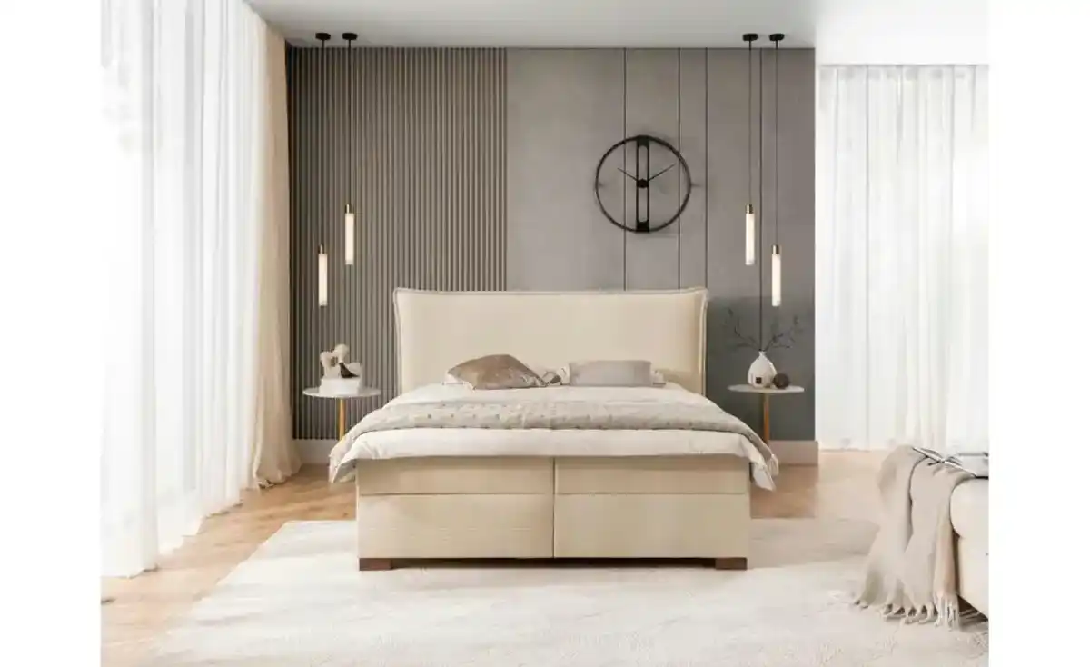 Bild 3 von S-STYLE Boxbett mit Bettkasten, Strukturstoff mit Cordoptik, H3 Lovetti