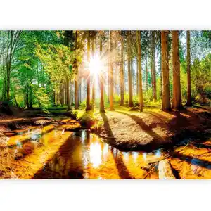 artgeist Fototapete, Braun, Grün, Textil, Bäume, 400x280 cm, CE, Tapeten & Wandverkleidungen, Fototapeten