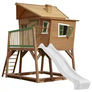 Spielturm, Braun, Grün, Weiß, Holz, Hemlocktanne, 432x288x193 cm, EN 71, CE, FSC 100%, Outdoor Spielzeug, Spieltürme