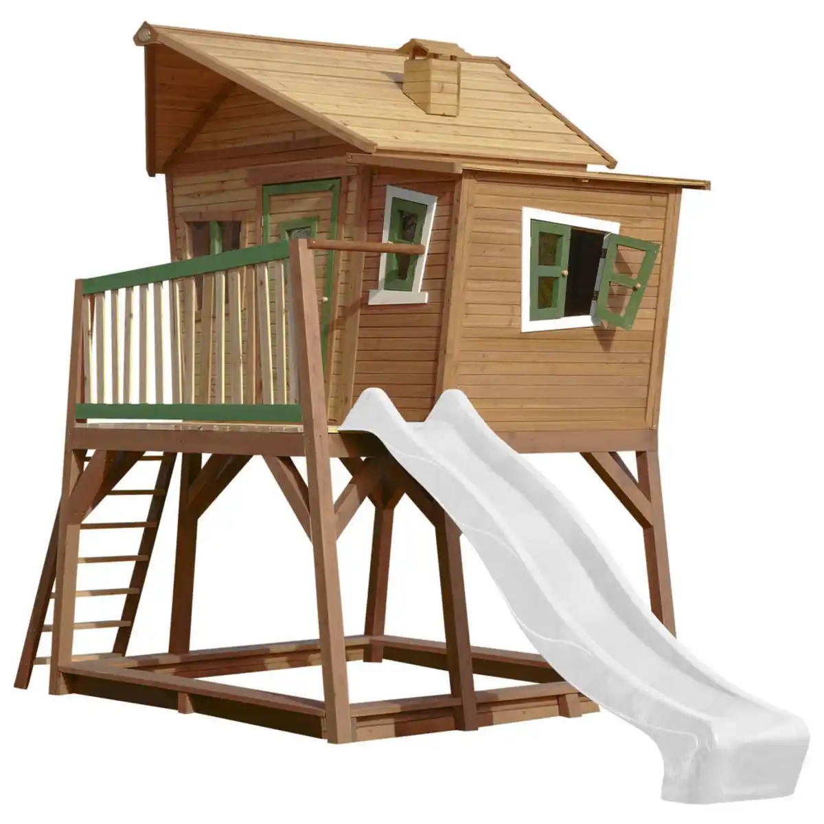 Bild 1 von Spielturm, Braun, Grün, Weiß, Holz, Hemlocktanne, 432x288x193 cm, EN 71, CE, FSC 100%, Outdoor Spielzeug, Spieltürme