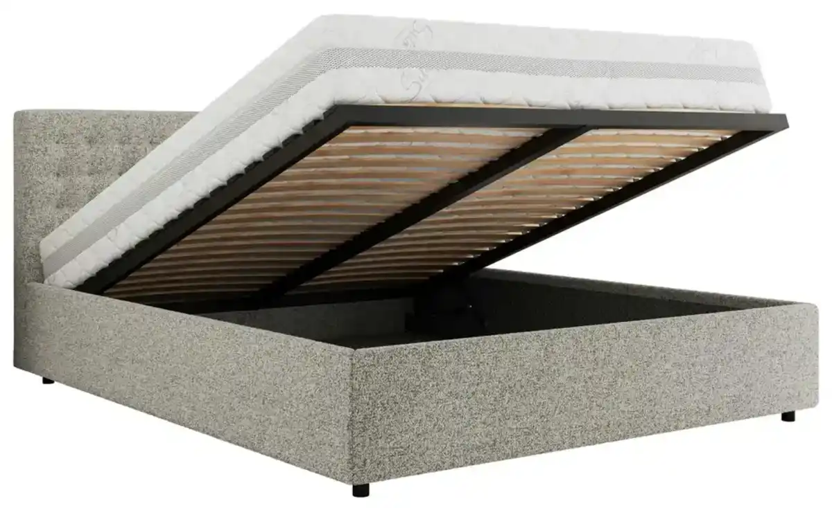 Bild 4 von Polsterbett 140x200 Hellgrau mit Bettkasten Pavo Classic