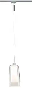 Schienensystem-Hängeleuchte Pendulum Arido II max. 5 Watt, Klar, Weiß, Chromfarben