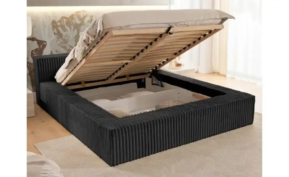 Bild 3 von S-STYLE Polsterbett Cord, mit Bettkasten und Lattenrost Noord