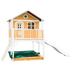 Spielhaus, Braun, Weiß, Holz, Hemlocktanne, 432x293x212 cm, EN 71, CE, FSC 100%, Outdoor Spielzeug, Spielhäuser