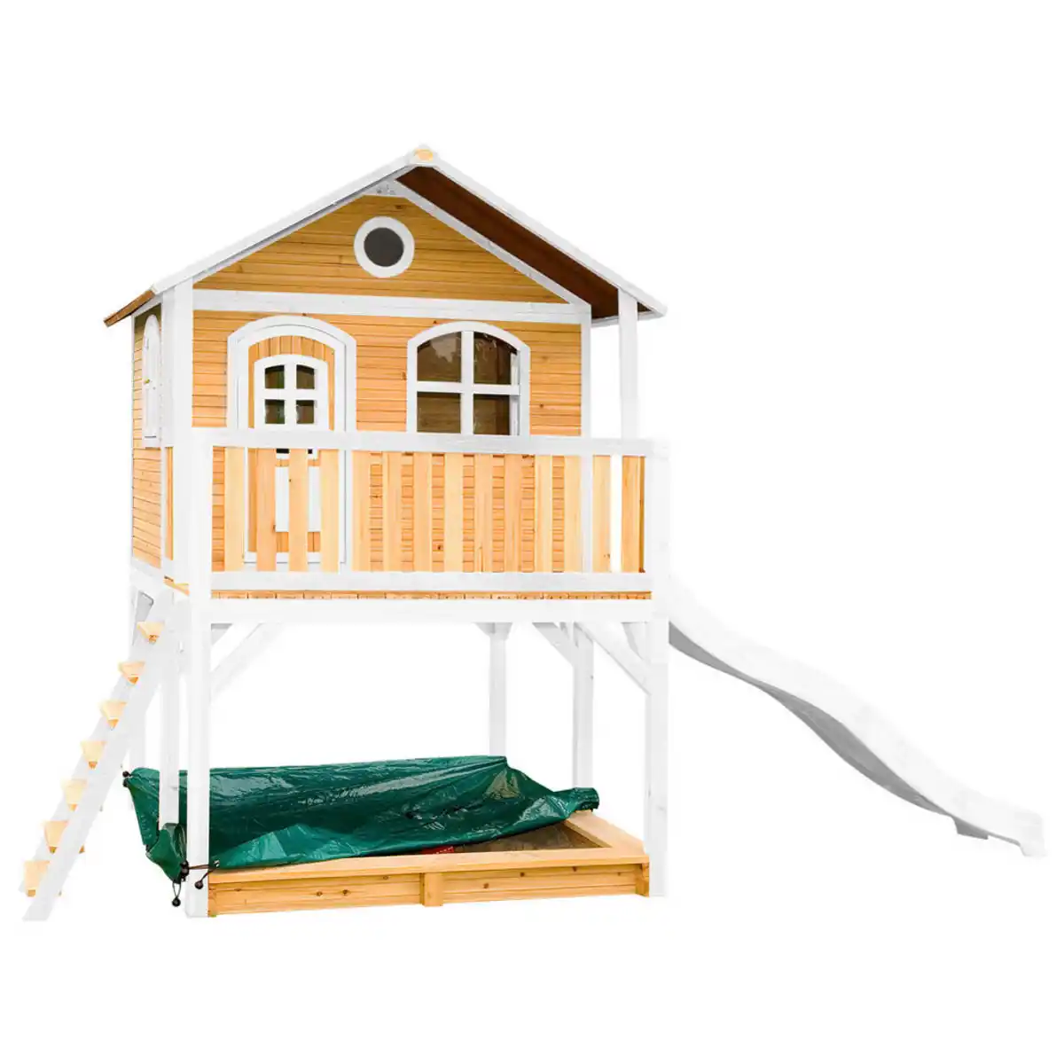Bild 1 von Spielhaus, Braun, Weiß, Holz, Hemlocktanne, 432x293x212 cm, EN 71, CE, FSC 100%, Outdoor Spielzeug, Spielhäuser
