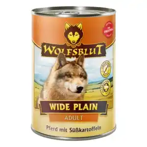 WOLFSBLUT Adult Wide Plain - Pferd mit Süßkartoffeln - 6x395 g