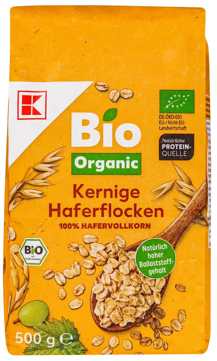 Bild 1 von K-BIO Bio-Haferflocken, 500-g-Beutel