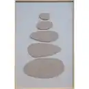Bild 1 von Wandkraft Bild Stacked Ovals, Beige, Kunststoff, Textil, 80x120x10 cm, 3D-Effekt, einfache und schnelle Anbringung, matt, Bilder und Zubehör, Wandbilder, Sonstige Wandbilder