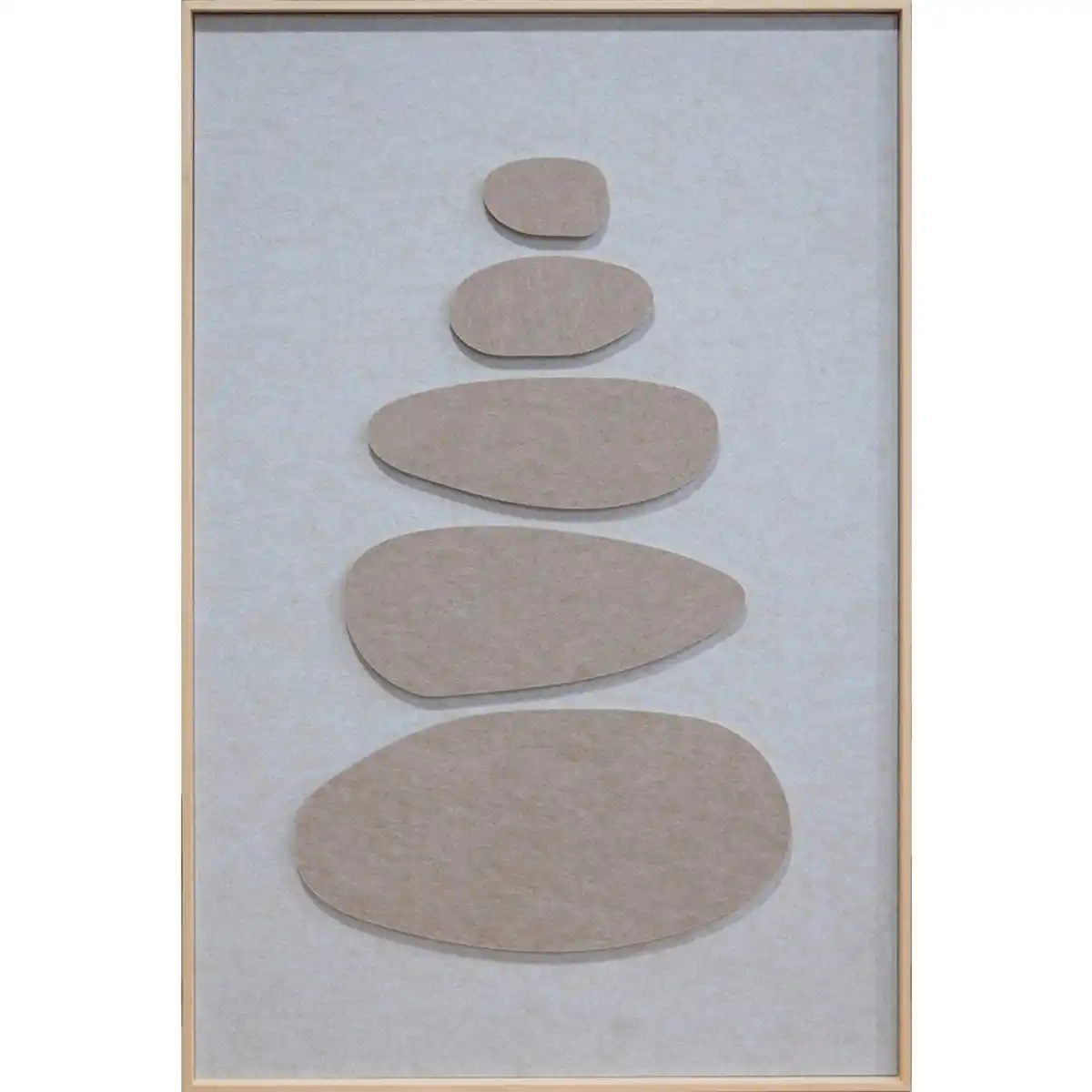 Bild 1 von Wandkraft Bild Stacked Ovals, Beige, Kunststoff, Textil, 80x120x10 cm, 3D-Effekt, einfache und schnelle Anbringung, matt, Bilder und Zubehör, Wandbilder, Sonstige Wandbilder