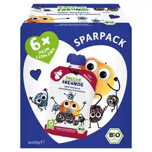 FRECHE FREUNDE Quetschi 100 g, Apfel, Blaubeere, Johannisbeere & Brombeere