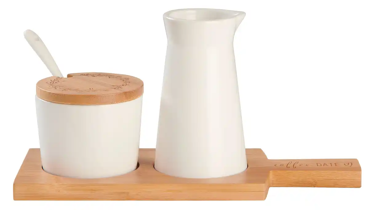 Bild 1 von Milch- und Zucker-Set in Naturfarben/Weiß, Naturfarben, Weiß