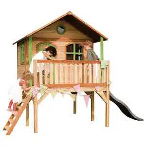 Spielhaus, Braun, Grau, Grün, Holz, Kunststoff, 380x274x212 cm, EN 71, CE, FSC 100%, Outdoor Spielzeug, Spielhäuser