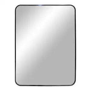 Wandspiegel, Schwarz, Metall, Glas, rechteckig, 70x50x3 cm, Spiegel, Wandspiegel