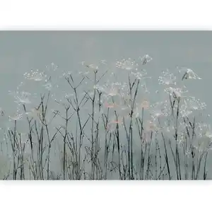 artgeist Fototapete, Grau, Grün, Textil, Blume, 400x280 cm, CE, Tapeten & Wandverkleidungen, Fototapeten