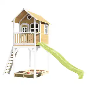 Spielturm Spielturm Romy, Braun, Weiß, Hellgrün, Holz, Kunststoff, Zeder, 300 L, 420x320x191 cm, Fsc, EN 71, Outdoor Spielzeug, Spieltürme