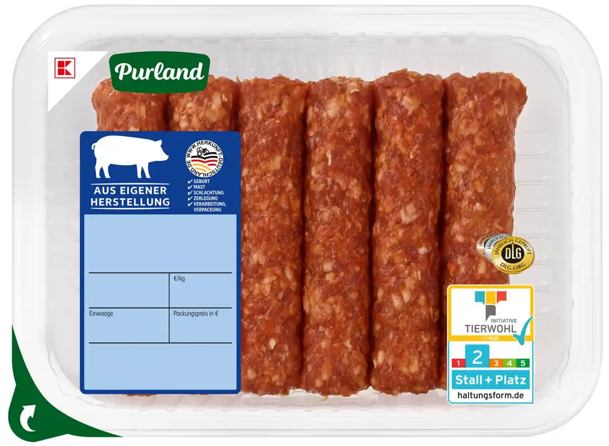 Bild 1 von K-PURLAND Cevapcici vom Schwein, 6 St. = 300-g-Packg.