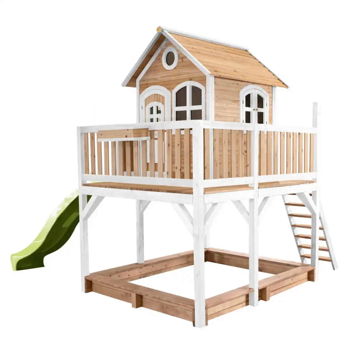 Bild 1 von Spielturm axi Liam, Braun, Grün, Weiß, Holz, Zeder, 613x291x277 cm, Fsc, EN 71, Outdoor Spielzeug, Spieltürme