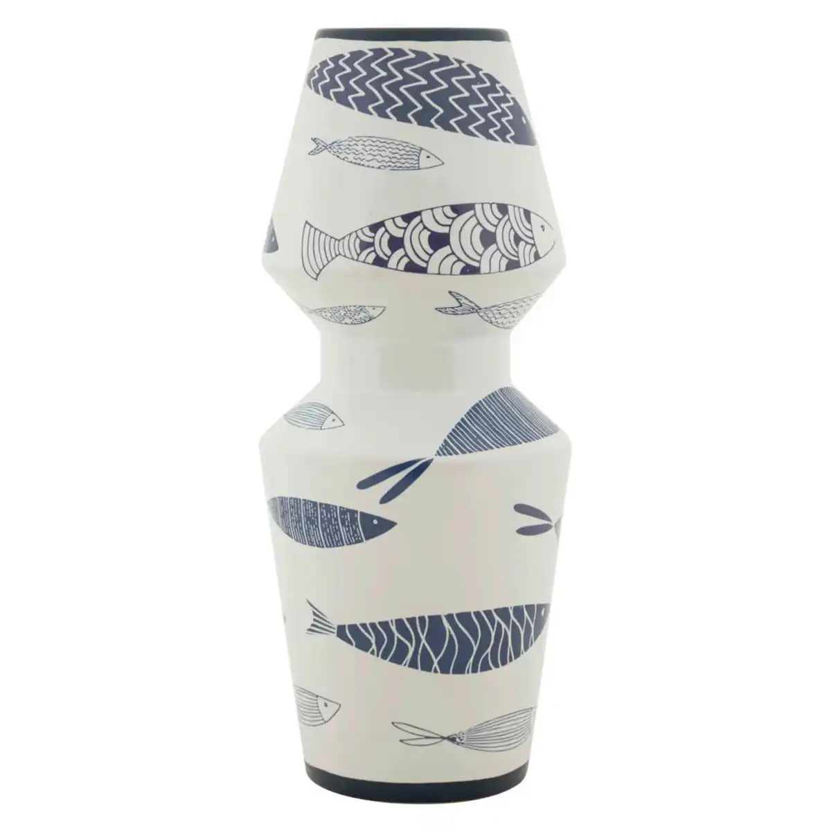 Bild 1 von Vase, Blau, Weiß, Keramik, 14x34x14 cm, Dekoration, Vasen, Keramikvasen