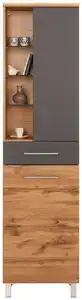 Hochschrank Float Breit Anthrazit/Eichefarben, Anthrazit, Eichefarben