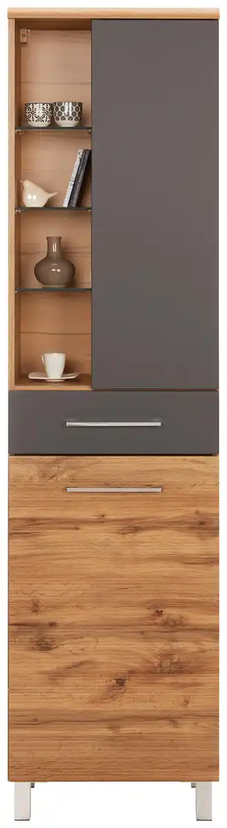 Bild 1 von Hochschrank Float Breit Anthrazit/Eichefarben, Anthrazit, Eichefarben