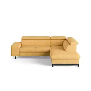 Cotta Ecksofa, Gelb, Kunststoff, Echtholz,Buche, 4-Sitzer, Ottomane rechts,L-Form, 262x215 cm, Wohnzimmer, Sofas & Couches, Wohnlandschaften, Ecksofas