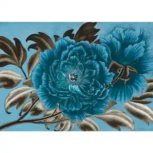 Xora Vliestapete, Blau, Braun, Floral, 350x250 cm, Fsc, Tapeten & Wandverkleidungen, Vliestapeten