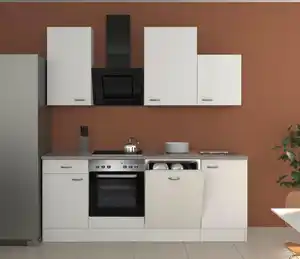 Küchenblock Wito in Weiss inkl. Geräte und Spüle, Weiß