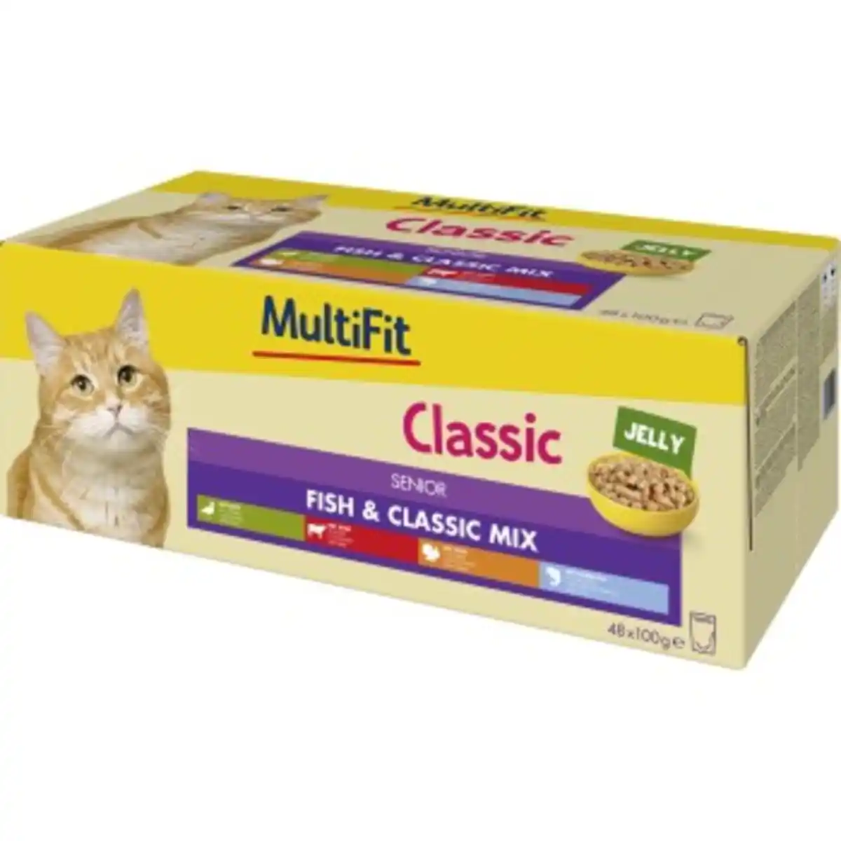 Bild 1 von MultiFit Nassfutter Katze Senior Jelly Fish & Classic Mix 48x100g