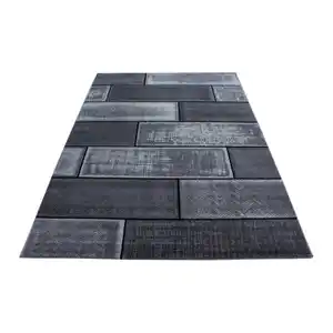 Webteppich Plus Schwarz ca. 120x170cm, Schwarz