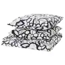 Bild 1 von HÄRLIR Bettwäsche-Set, 3-teilig, weiß schwarz/blau Blumenmuster, 240x220/80x80 cm