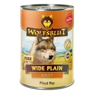 WOLFSBLUT Adult Wide Plain Pure Pferd Pur - 6x395 g