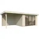 Bild 1 von Gartenhaus "Lydia" 10,8 m² + 7,6 m² überdachter Anbau Fichtenholz