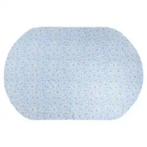 HOME CREATION Tischdecke oder Platzsets, Tischdecke, 140 x 200cm Oval, Blume/Blau