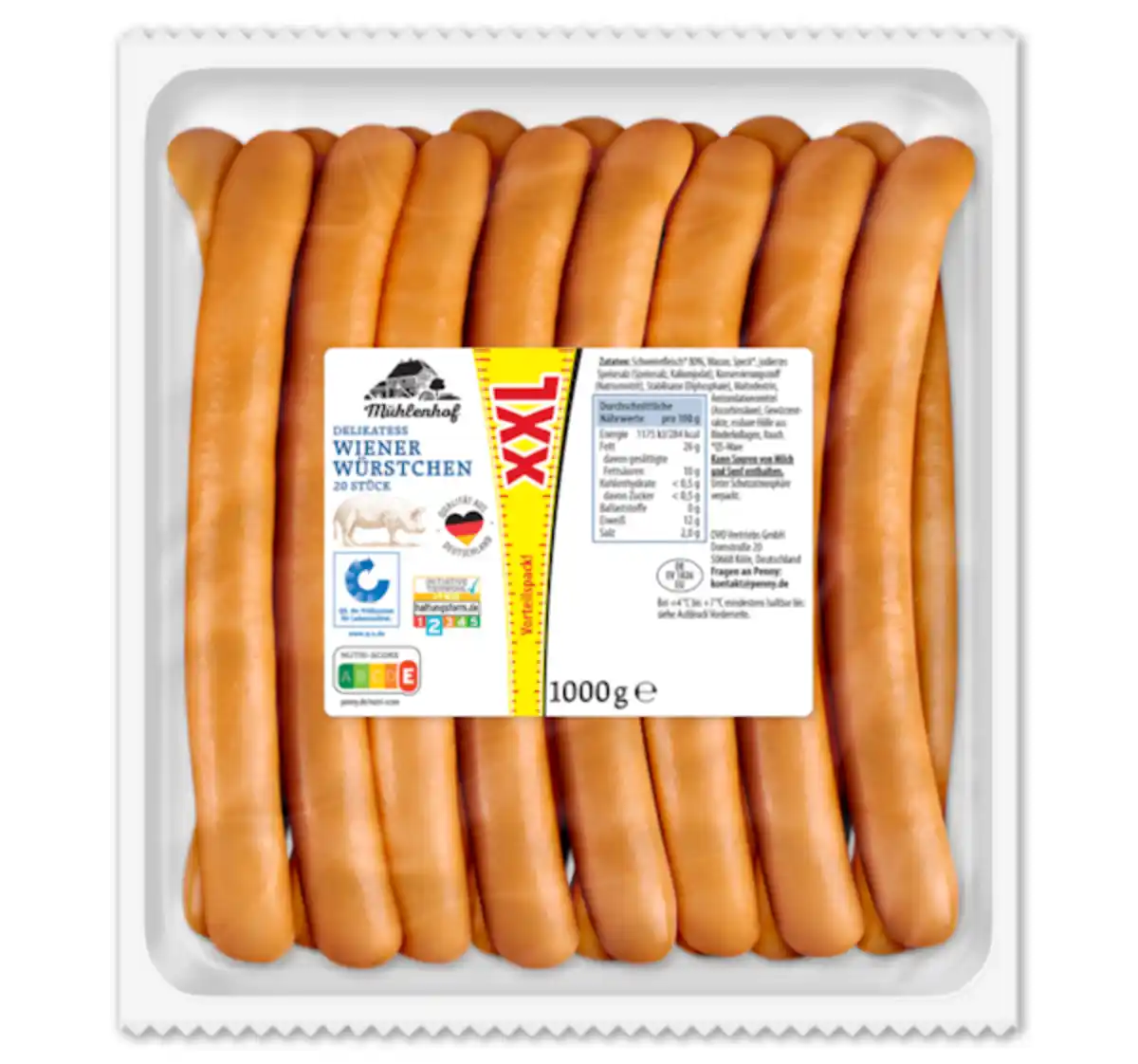Bild 1 von MÜHLENHOF Delikatess Wiener Würstchen XXL*