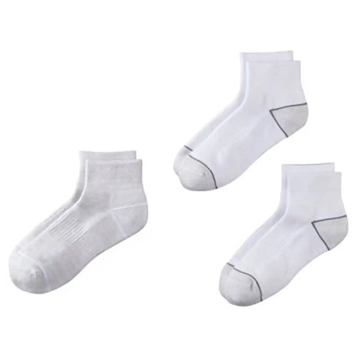 Bild 1 von CRANE Damen- und Herren-Fitnesssocken, Knöchel, Weiß/Grau, 35/38