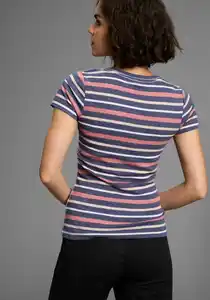 KangaROOS T-Shirt in schönem Streifenmix mit Frontdruck