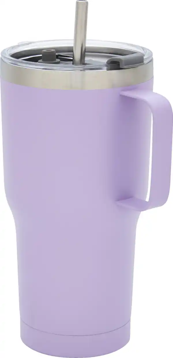 Bild 2 von IDEENWELT Thermobecher mit Trinkhalm flieder