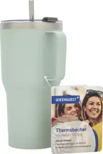 IDEENWELT Thermobecher mit Trinkhalm mint